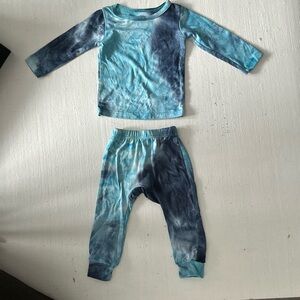 Designer Blue Tie-Dye Kids Matching Set